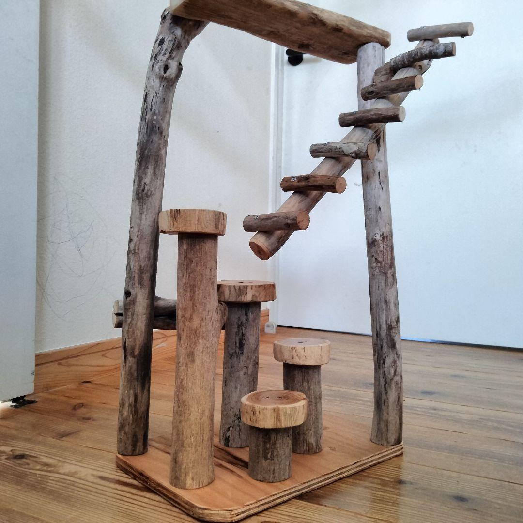 バードアスレチックジム大型 ㊷ 天然木 自然木 流木 インコ おもちゃ