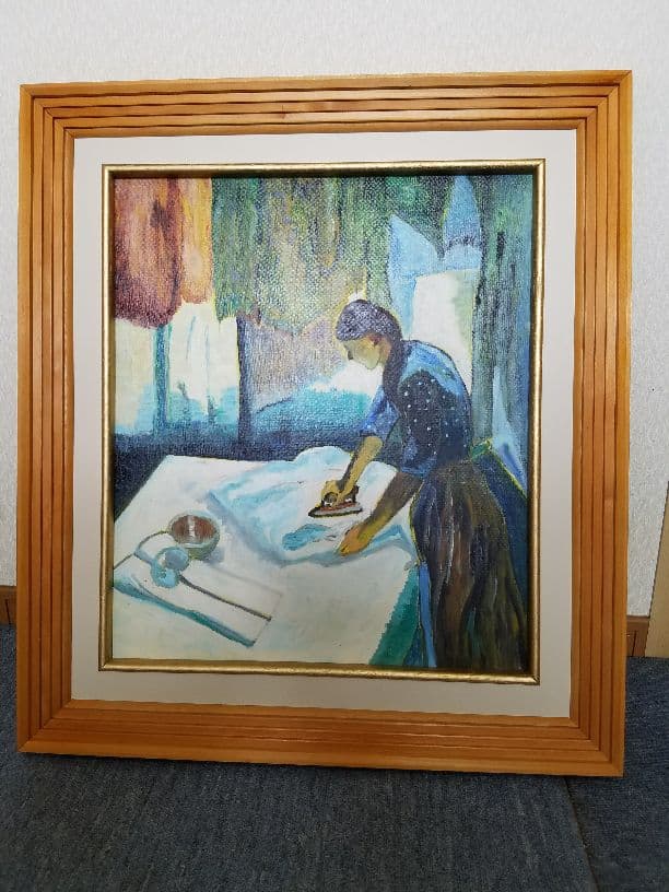 絵画 油絵 模写  ドガ アイロンをかける洗濯女