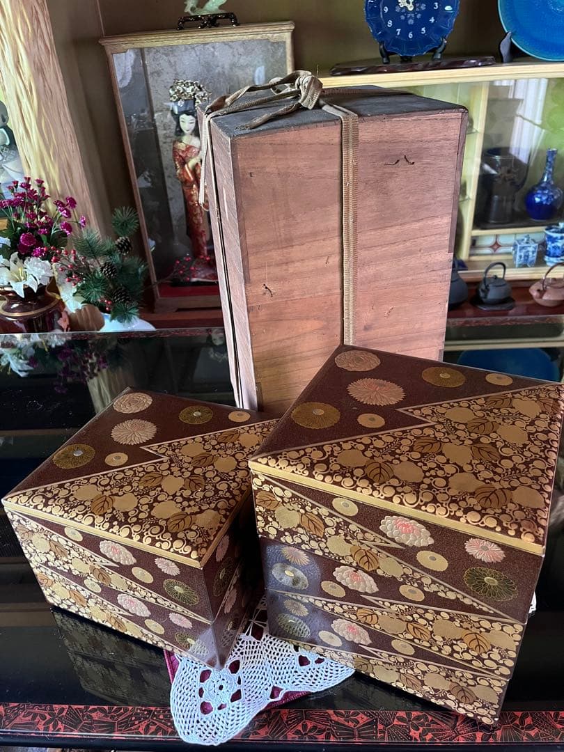 重箱 江戸後期 和骨董 自宅蔵出し 漆塗り漆器工芸品