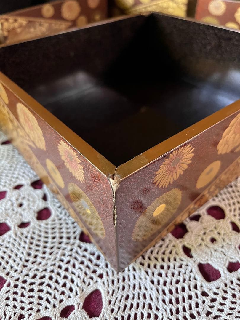 重箱 江戸後期 和骨董 自宅蔵出し 漆塗り漆器工芸品