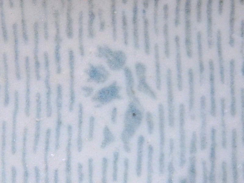 古伊万里　型刷印判　雨降りに花の図　変形皿　江戸期　E650AS-CVi