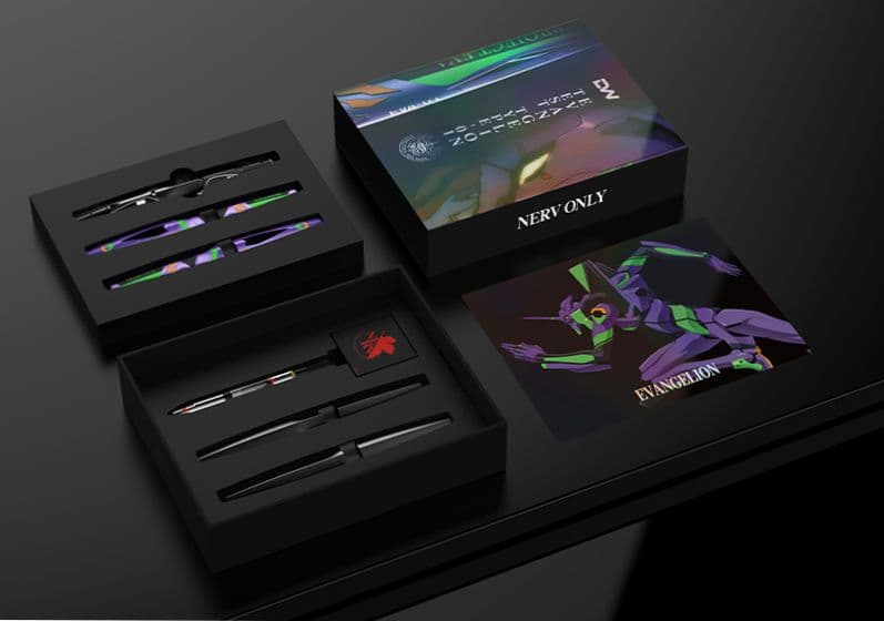 エヴァンゲリオン30周年記念コラボ　初号機万年筆、ボールペン