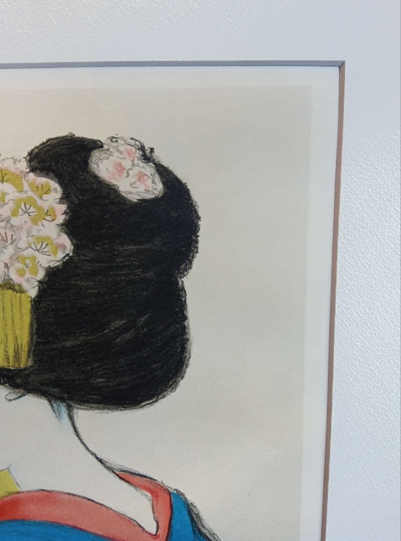 竹久夢二　『女十題の内　舞姫　144/300』　版画　リトグラフ　額縁無し