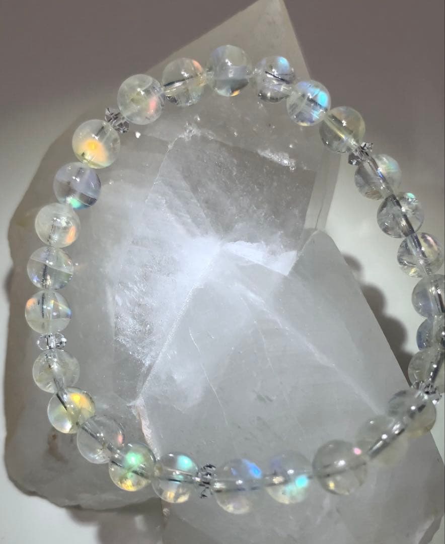 ★純子様★ ホワイトラブラドライト　マダガスカル産 ブレスレット