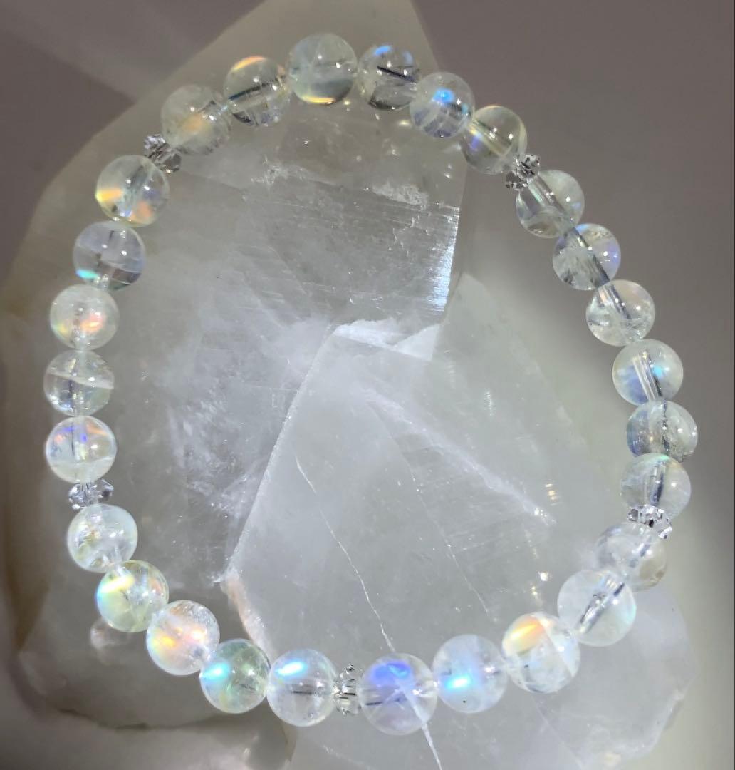 ★純子様★ ホワイトラブラドライト　マダガスカル産 ブレスレット