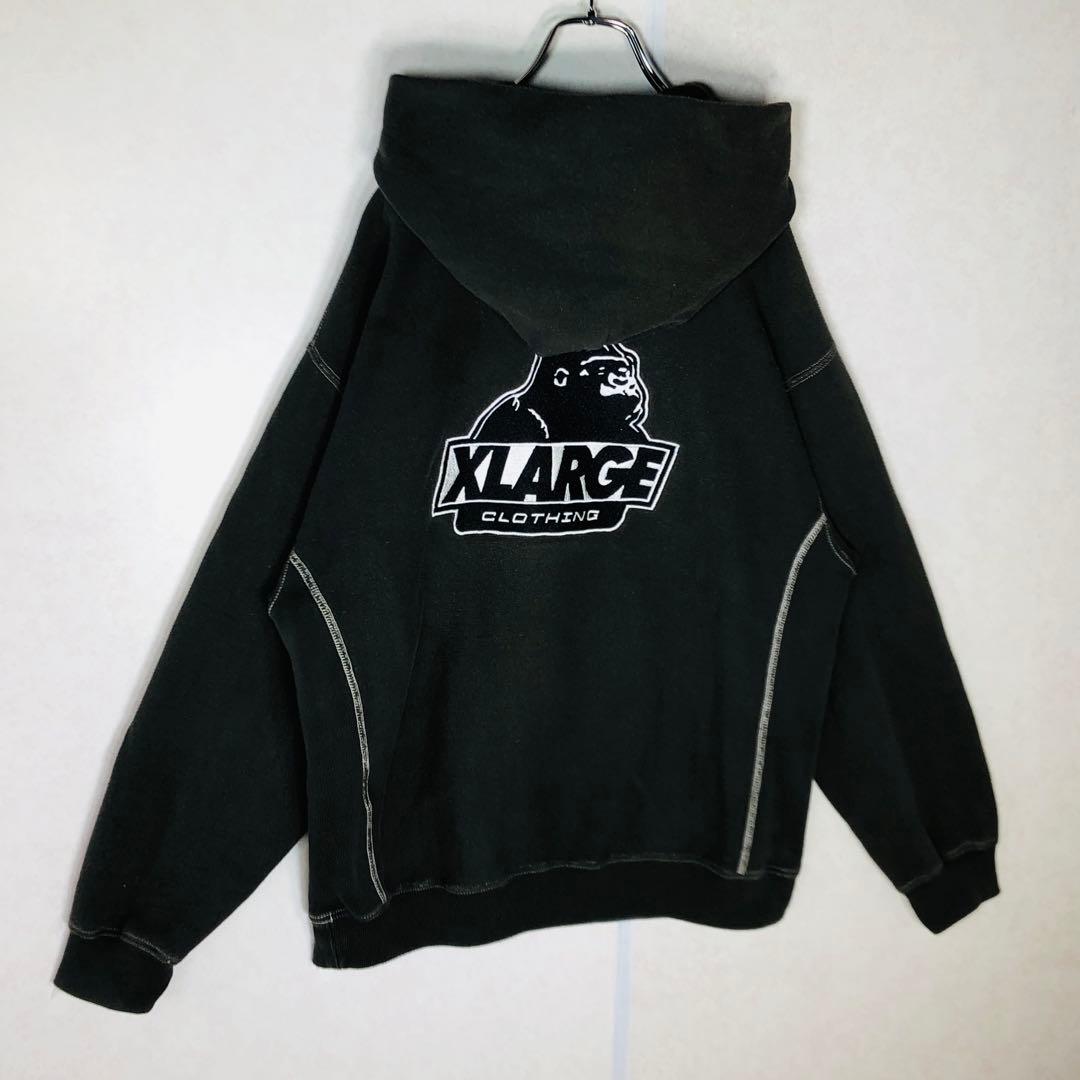 【人気コラボ】チャンピオン エクストララージ パーカー リバースウィーブ 黒 M