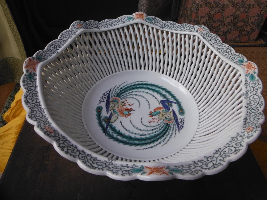 伊万里・菓子器 八角形 花鳥模様