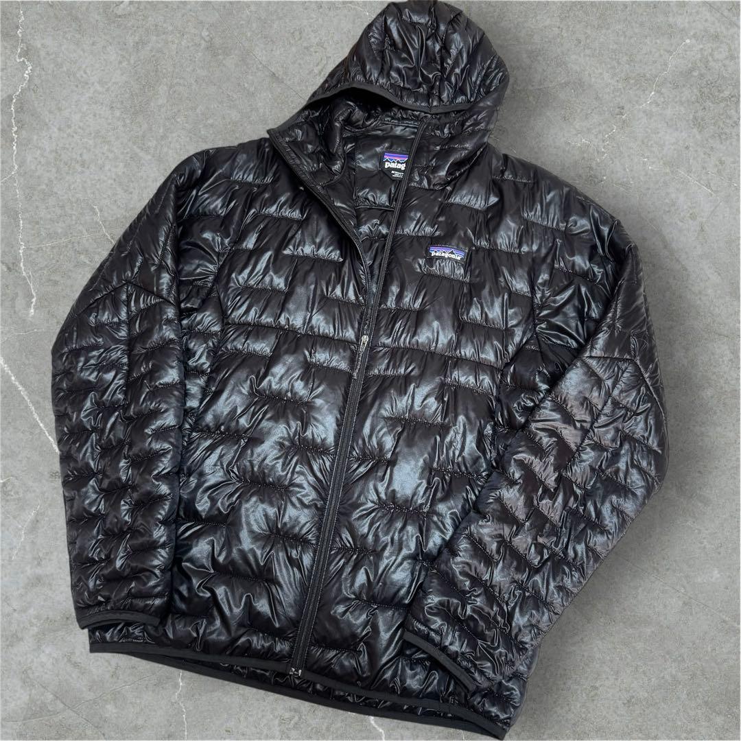 【美品】 パタゴニア マイクロパフフーディ ブラック サイズM 日本サイズL