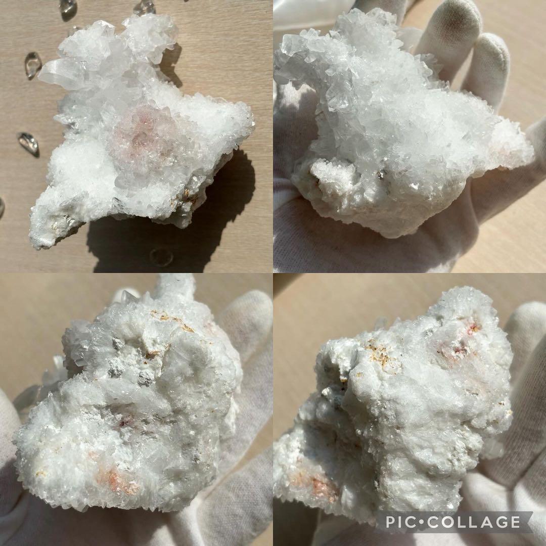 超レア！ ロードクロサイト共生・セレナイト　鉱物標本　原石　クラスター