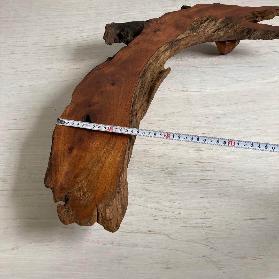 古い木製 展示台 花台 ローテーブル 欅一枚板 耳付き