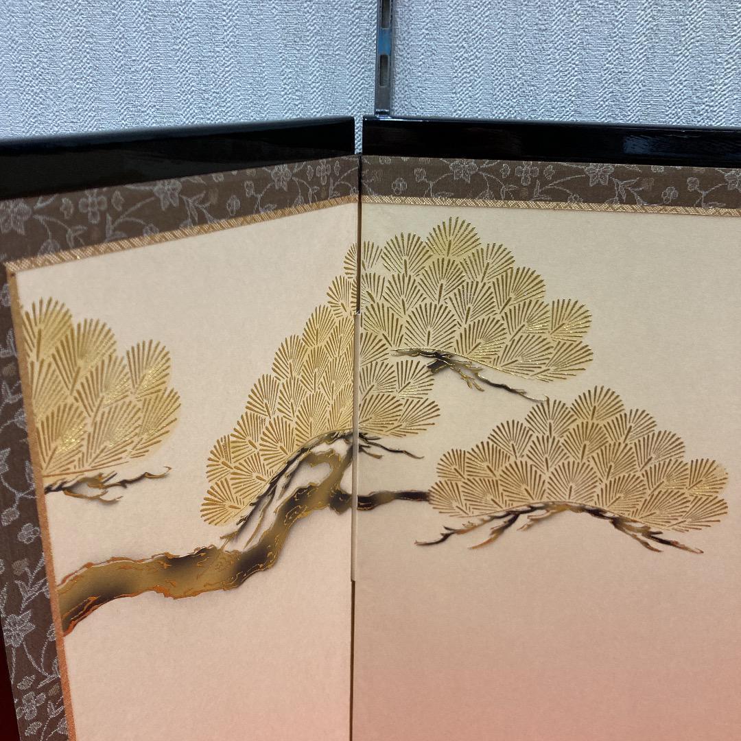 F17 品のある松柄　屏風のみ　高さ48㎝位　雛屏風　三月屏風　五月屏風