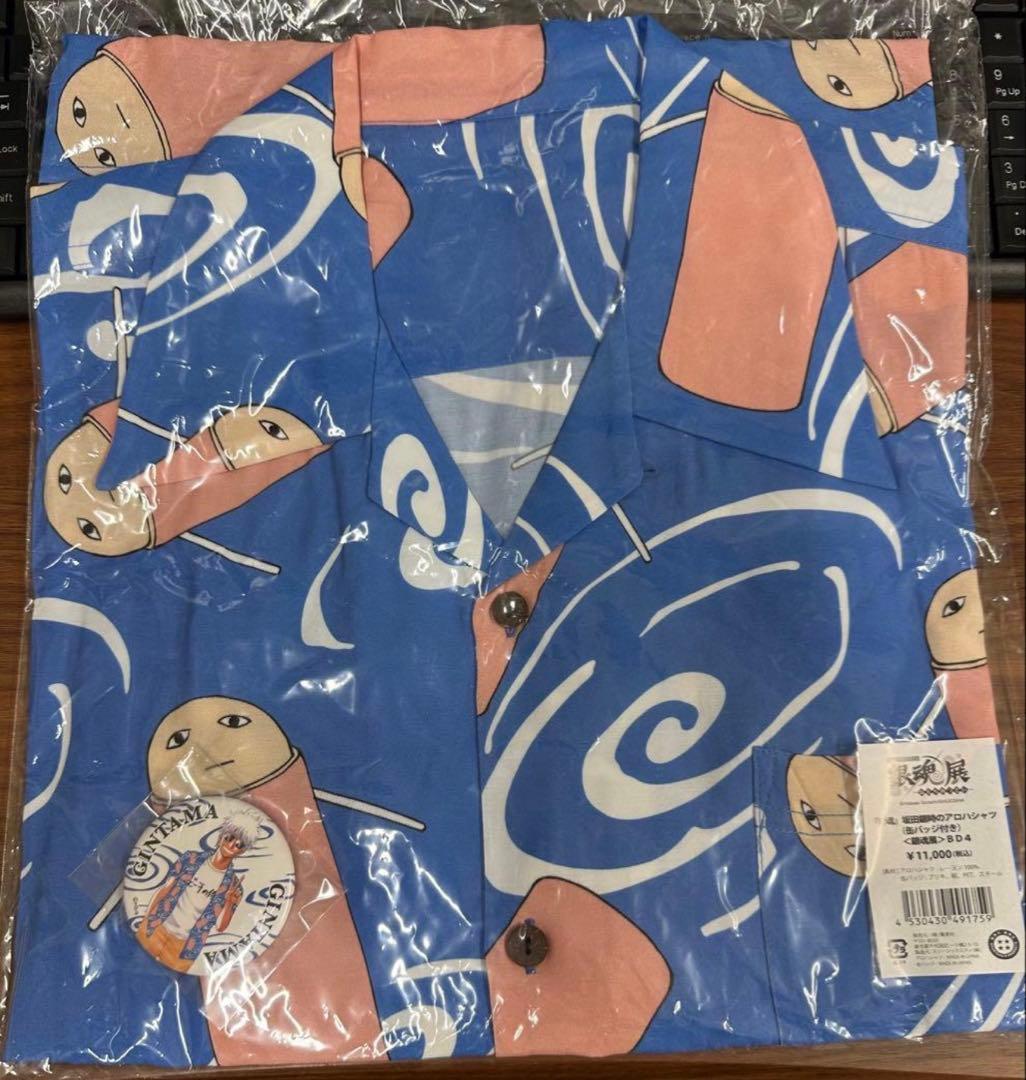 銀魂展　坂田銀時　アロハシャツ　缶バッジ付き