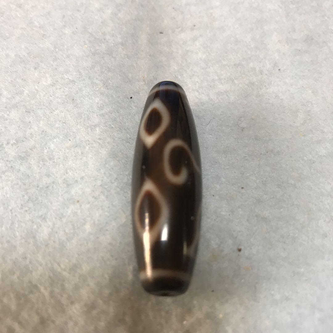 龍眼天珠　ニ眼　梵字　キリーク　なべ