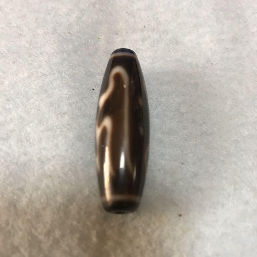 龍眼天珠　ニ眼　梵字　キリーク　なべ