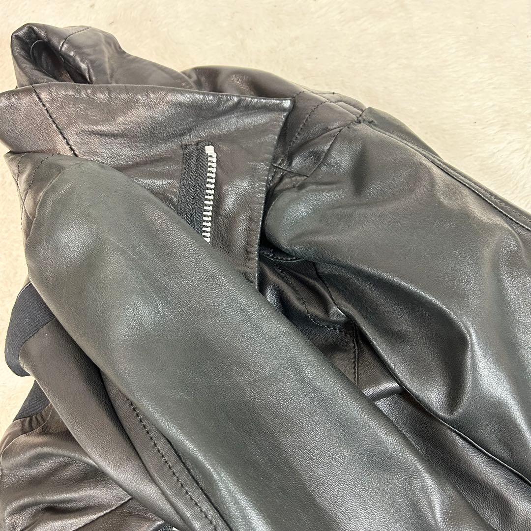 希少❗️EKAM ラムレザージャケット　ブラック　羊革　y2k S ニット切替