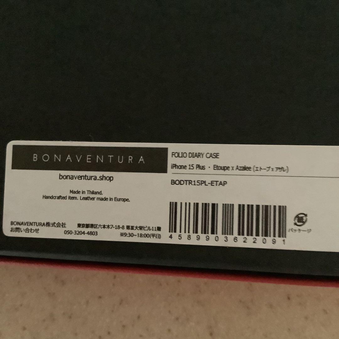 BONAVENTURA 手帳型 iPhone15plusケース ピンク