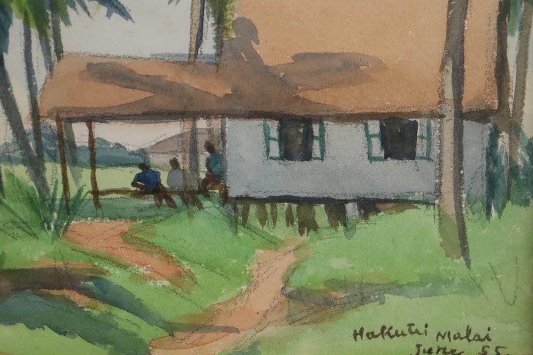 真作保証 石井柏亭 風景画 水彩5号 額装 タトウ箱付 ギャラリーなかつみ取扱