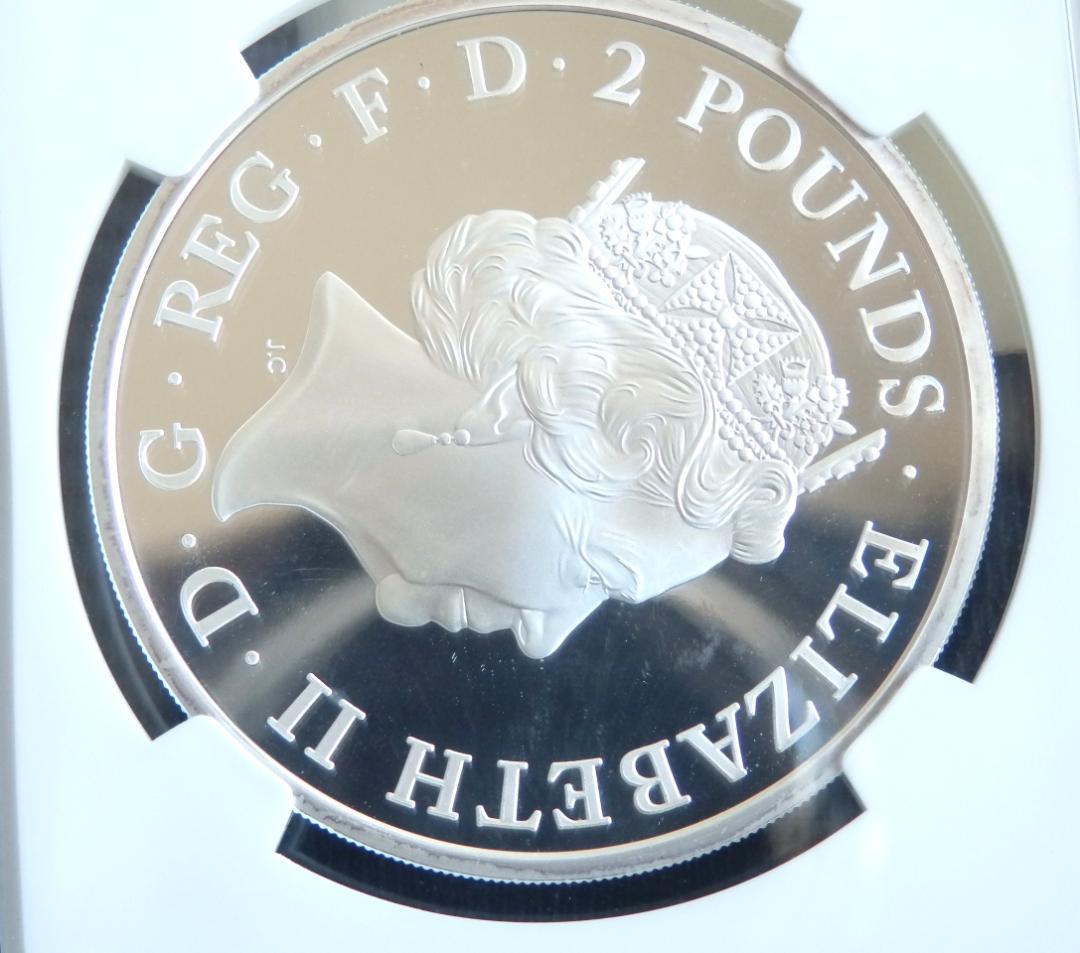 英2016年ブリタニアとライオン/ 2ポンド１oz銀貨(単年発行）◆PF69UC