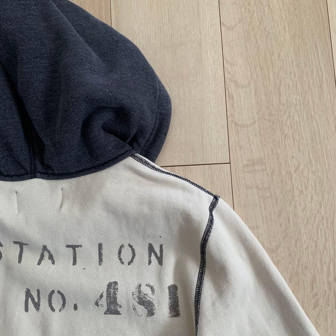 希少　RRL Ralph Lauren 後付けパーカー　2トーン　Ｓ　ステンシル