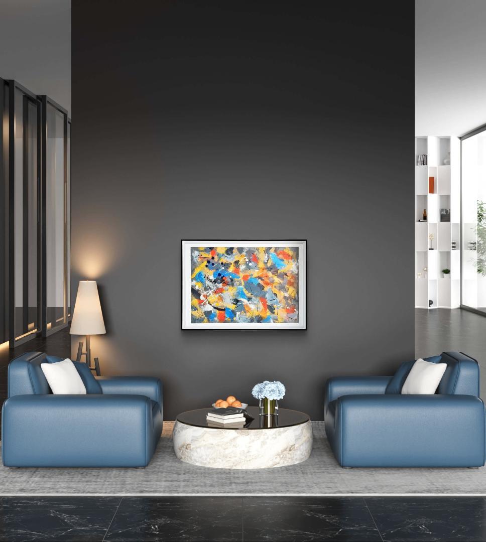 【専用】ランダムウォーク/ 抽象画 額縁セット 63×46㎝ モダンアート