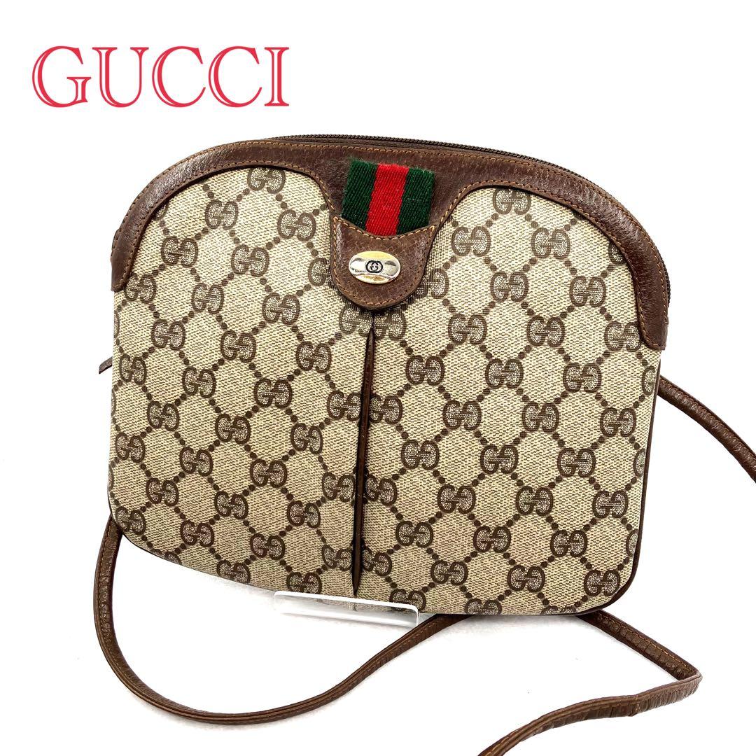 GUCCI グッチ ショルダーバッグ PVC レザー GG シェリーライン