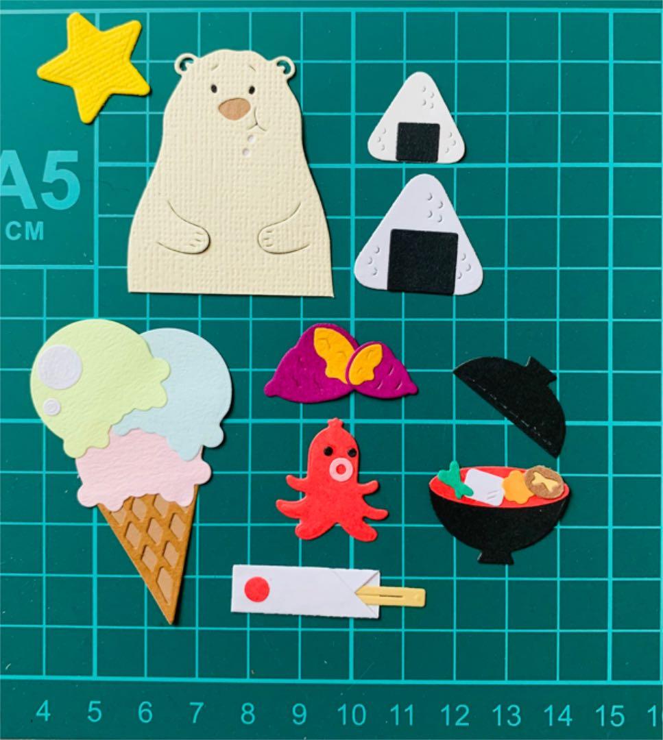 ◆オーダー用◆ダイカット もぐもぐクマチャン 食べ物