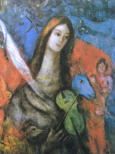 マルク・シャガール、【青いコンサート】、希少な画集画、新品高級額・額装付