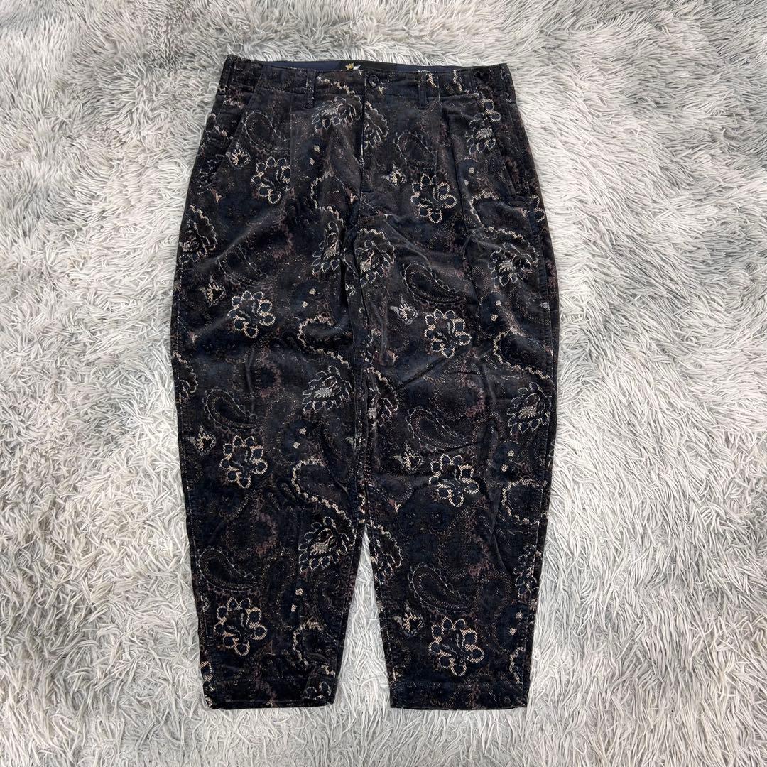 m6697【FAT】サルエルパンツ コーデュロイ 2タック ペイズリー柄