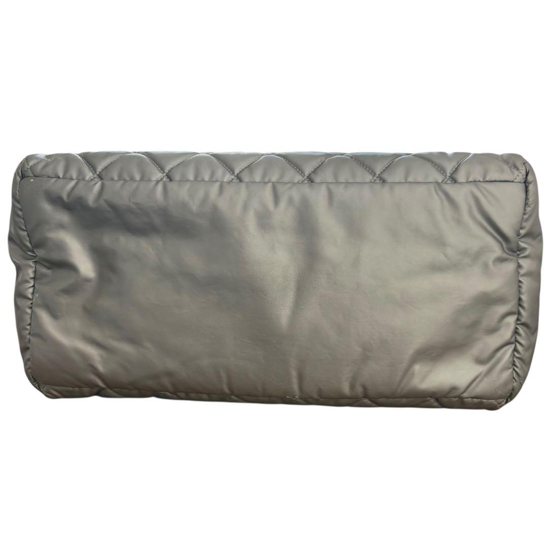 CHANEL コココクーン トートバッグ グレー ナイロン レザー