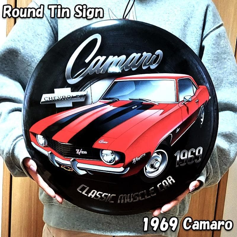 ブリキ看板 車 シボレー カマロ 1969 アメリカン 雑貨 ガレージ おしゃれ