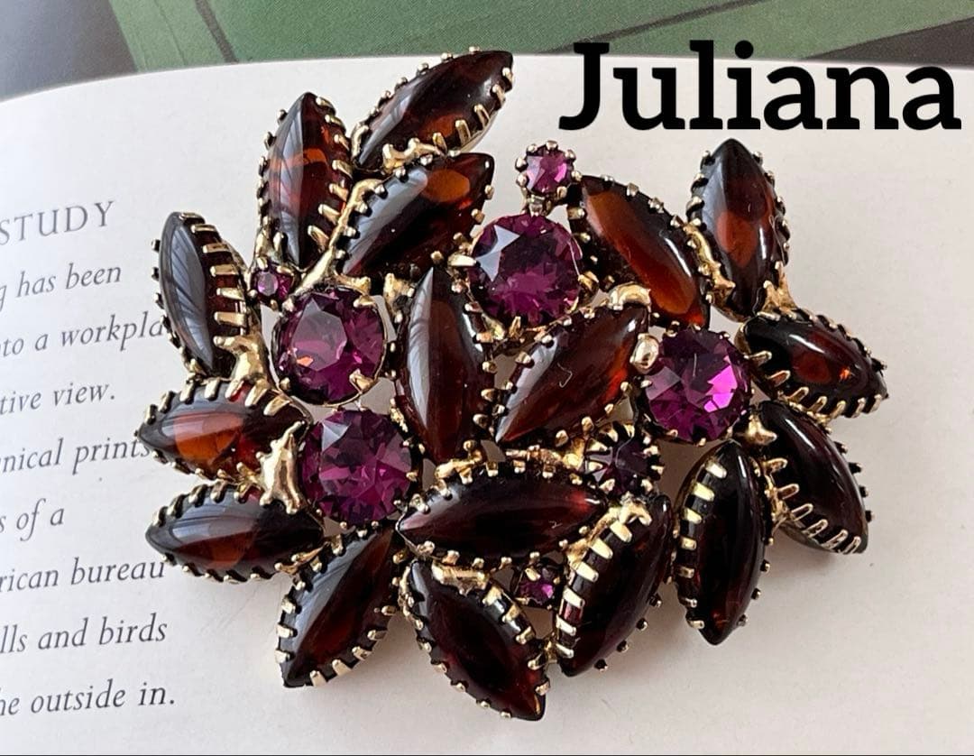 希少！Juliana 大ぶりヴィンテージ ブローチA129