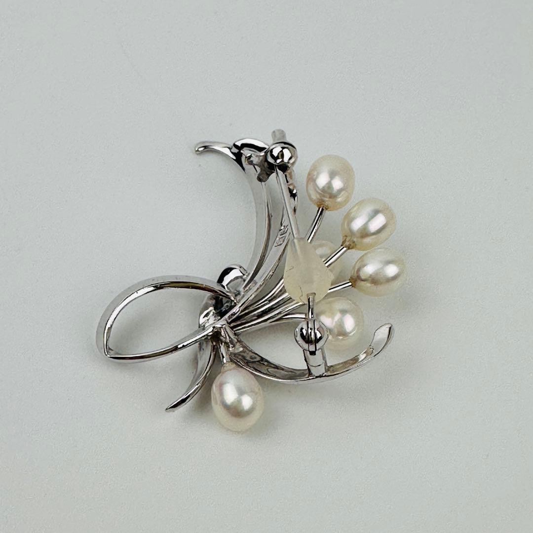 美品　タサキ　シルバーパールブローチ 約5cm コサージュ　アクセサリー