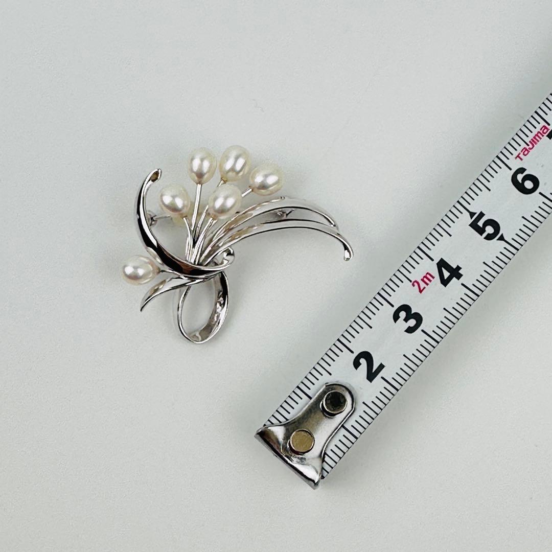 美品　タサキ　シルバーパールブローチ 約5cm コサージュ　アクセサリー