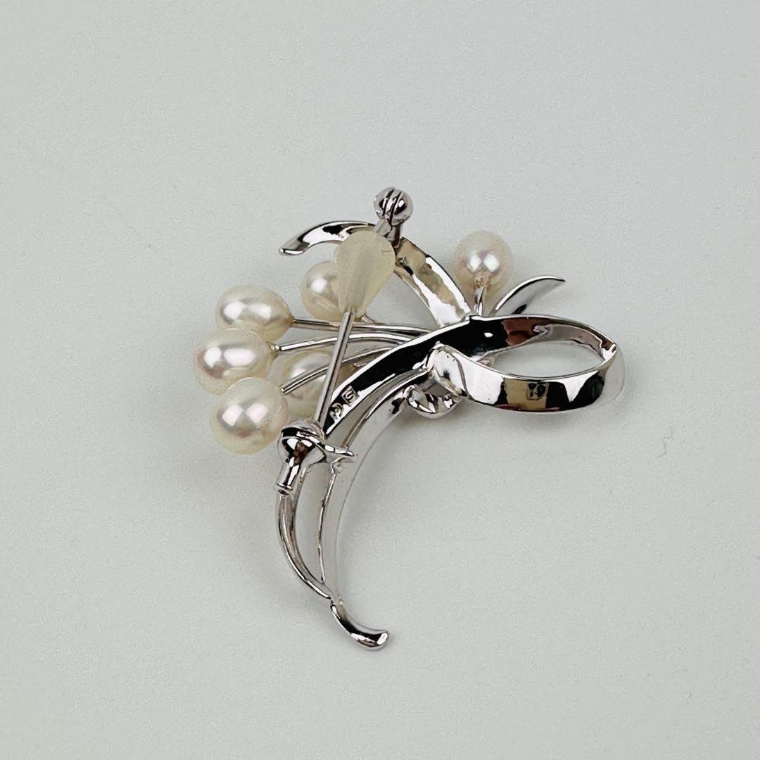 美品　タサキ　シルバーパールブローチ 約5cm コサージュ　アクセサリー