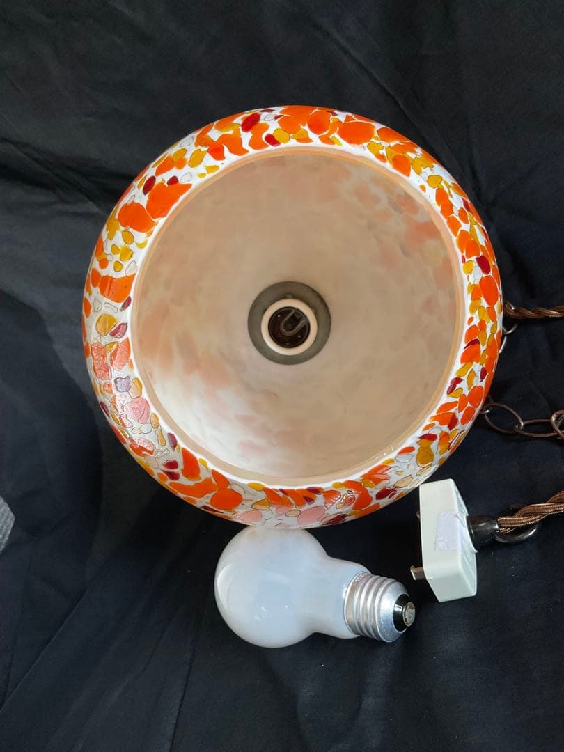 1960年代ヤマギワ・オリジナル「エッグ型ペンダントランプ」マグマ・オレンジ