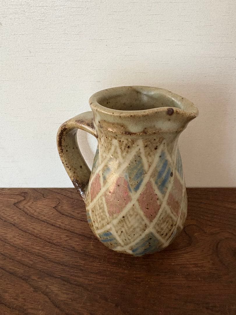 人間国宝　島岡達三　地釉縄文象嵌ジャグ　共箱　未使用品