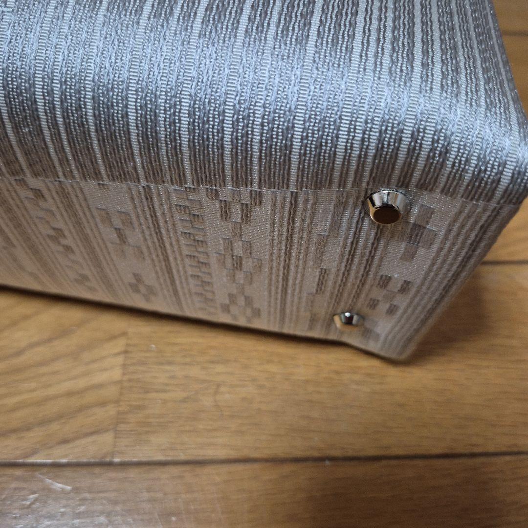 呉服店購入 和装用バッグ 利休バッグシルバー