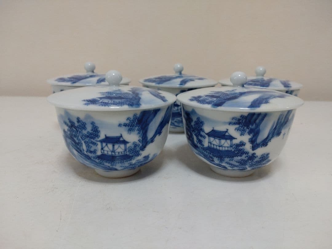 平安 春峯 茶器揃 急須 建水 茶碗五客 煎茶道具