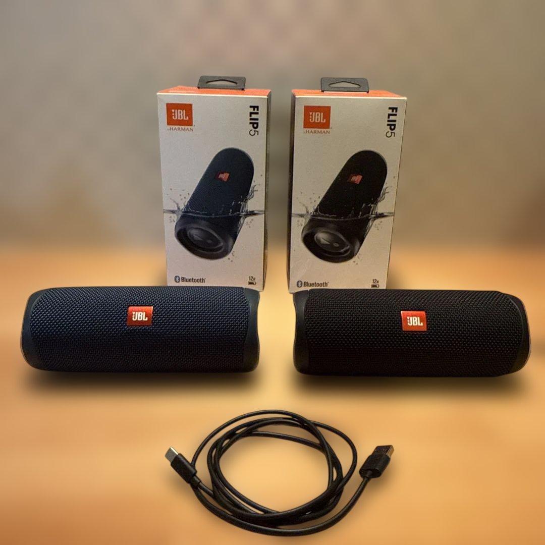 JBL FLIP5 スピーカー 2台でステレオセット アンカー充電器付き