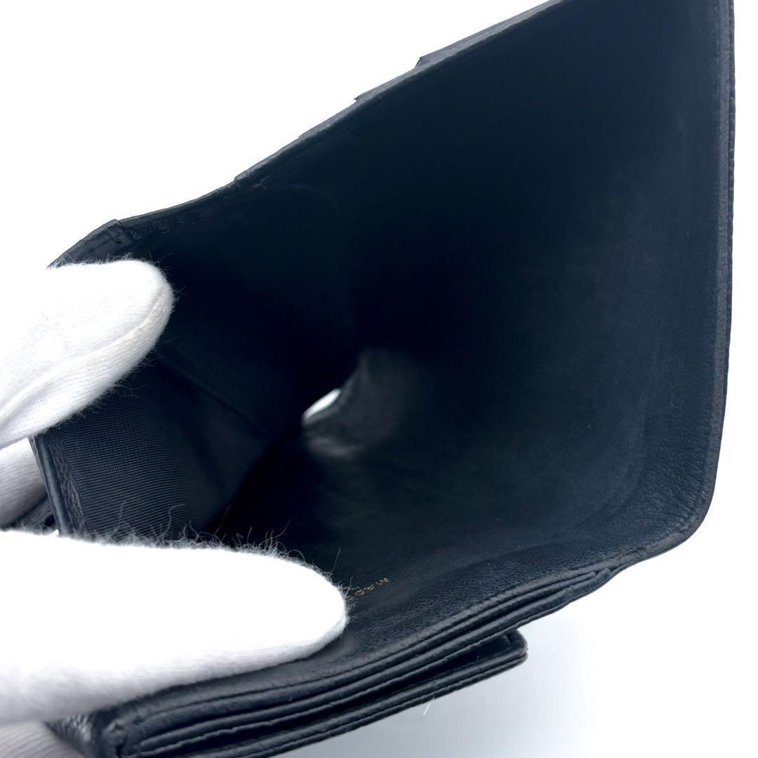 【美品✨】シャネル 財布 ココステッチ キャビア Wホック 二つ折 BL