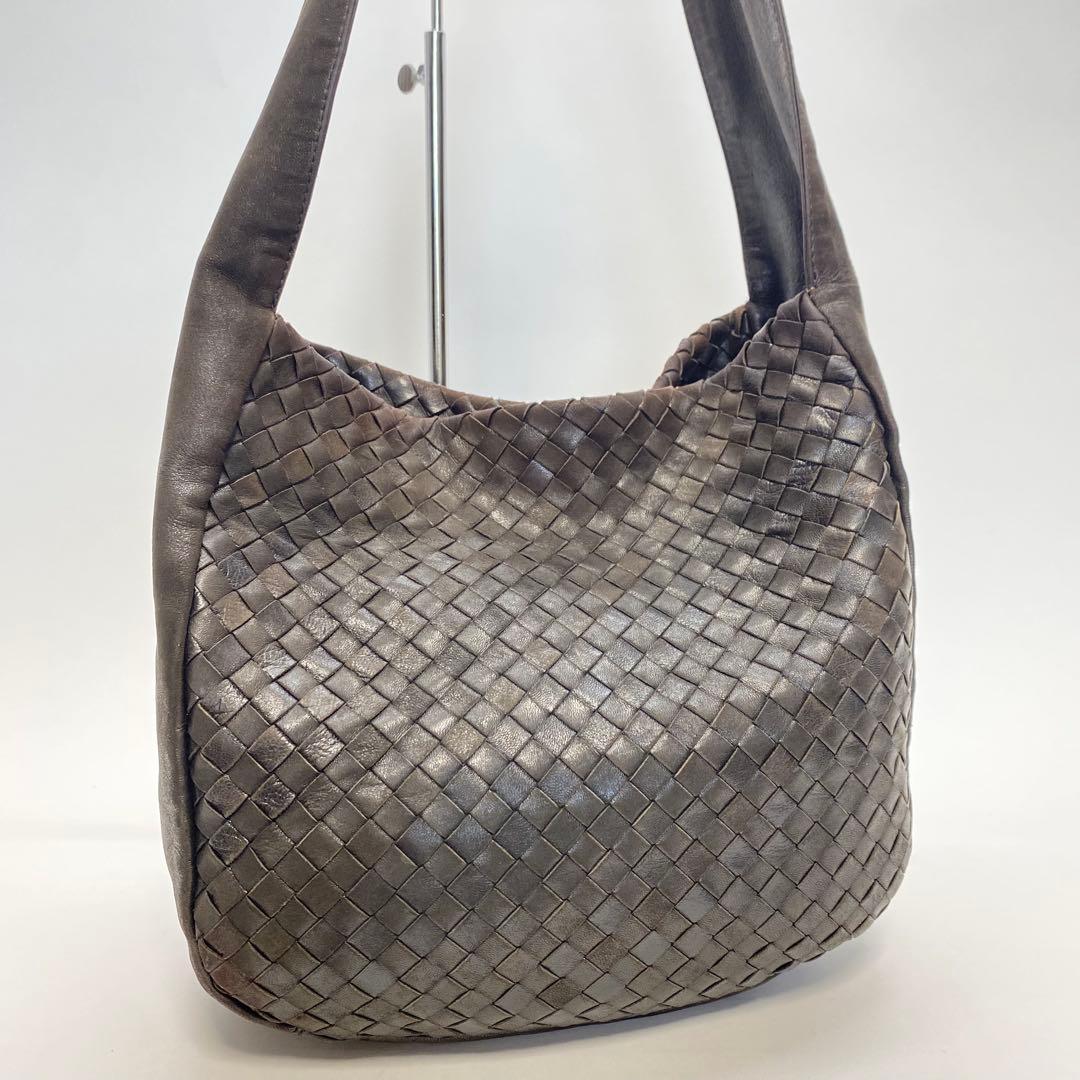 ボッテガヴェネタ ブラウン イントレチャート ワンショルダーバッグ