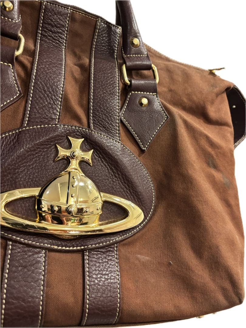 24時間以内発送！Vivienne Westwoodブラウンキャンバスバッグ