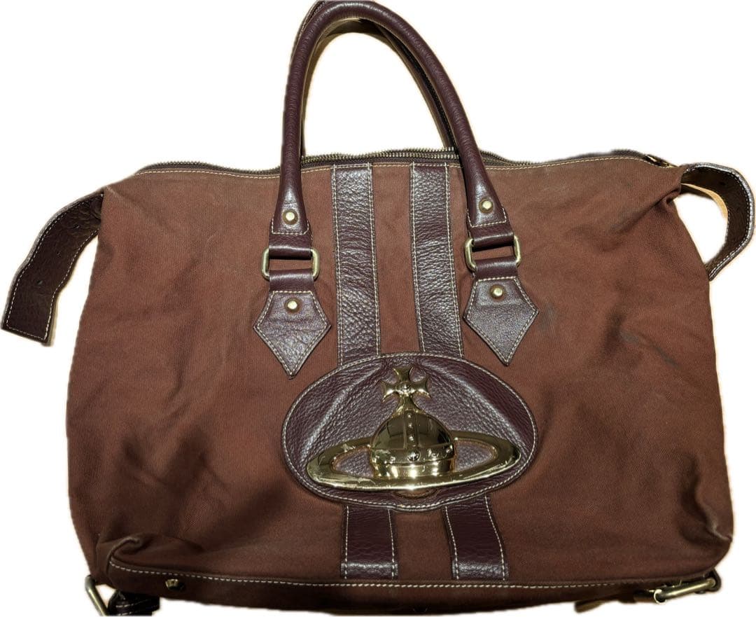 24時間以内発送！Vivienne Westwoodブラウンキャンバスバッグ