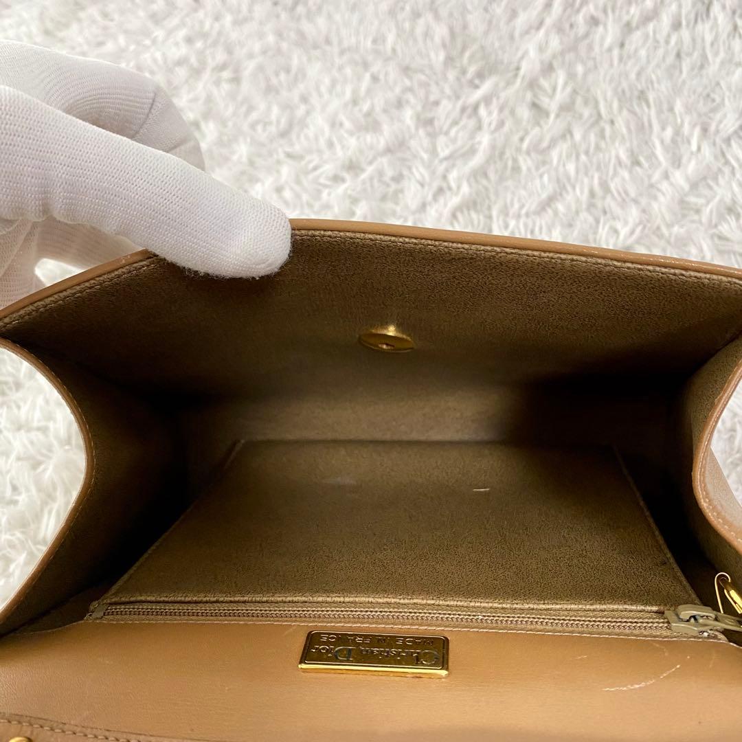 美品 Christian Dior ベージュ レザー 2WAY ショルダーバッグ