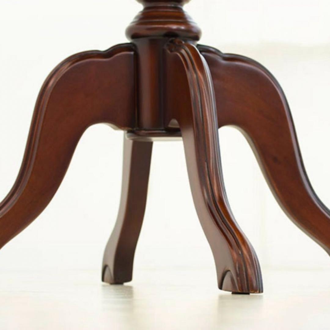 英国調円形テーブル/サイドテーブル 幅60cm ブラウン