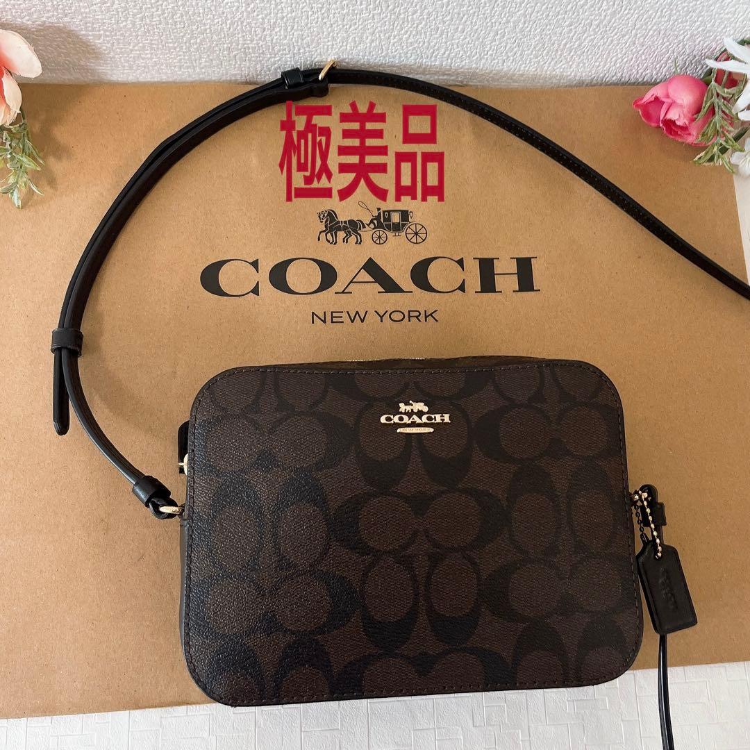 【極美品】COACH コーチ ショルダーバッグ 斜め掛け シグネチャー チャーム