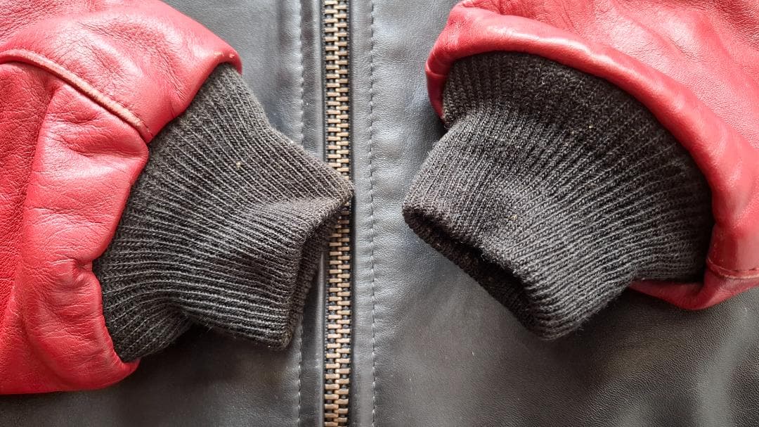 VANSON チームジャケット 赤黒レザージャケット【年代物・古着】