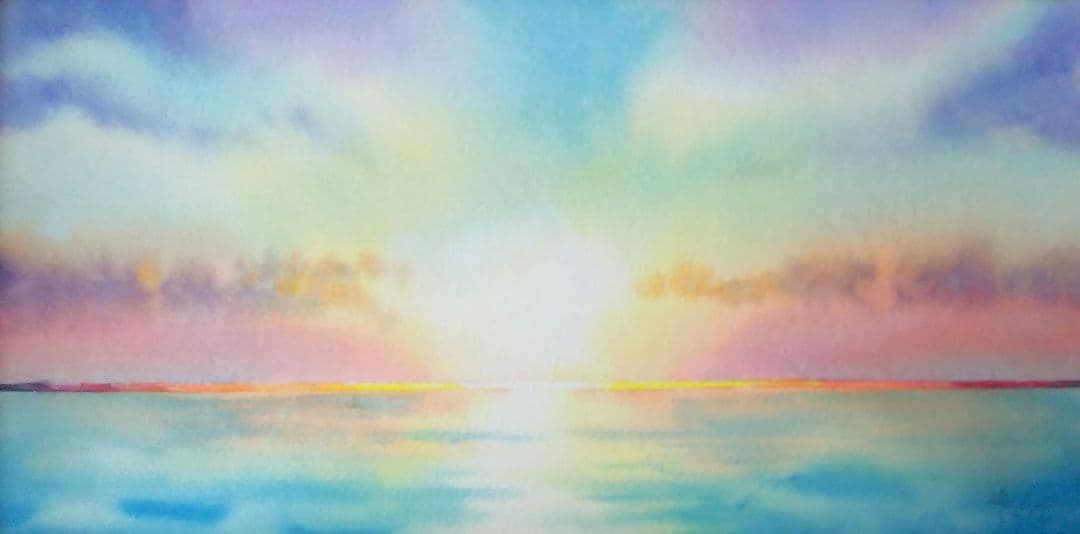 癒しの水彩画1055 sunrise