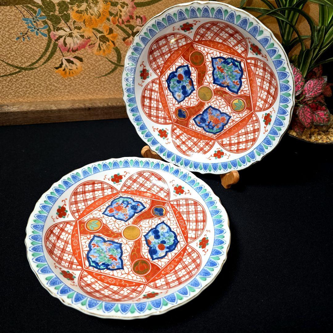 ご購入者様ご確認用　大明成化年製　色絵染付　綾花皿　輪花 深皿　1枚