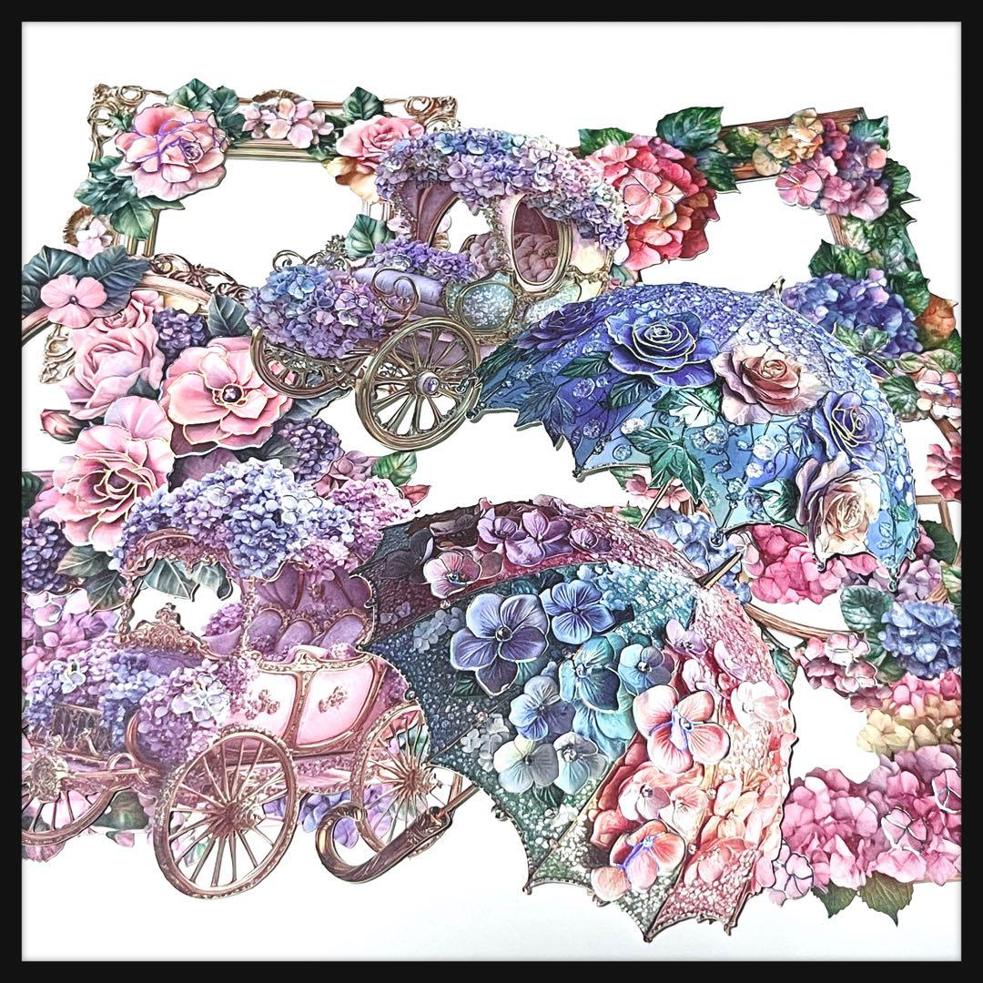 【3】ハイドランジア♡マテリアルフレーム10枚♡コラージュ素材♡nene様